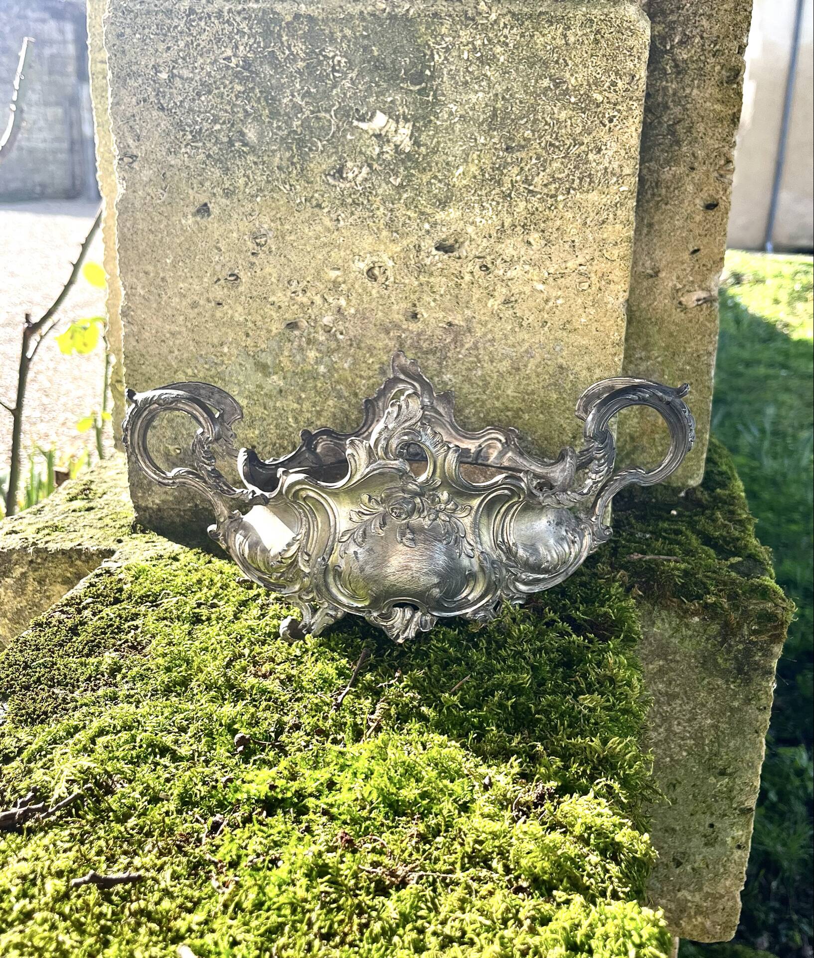 Silver Plated Jardinière, French Art Nouveau Centrepiece