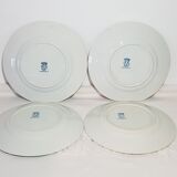 Lot 4 flat plates in Earthenware of St Amand and Hamage model Modern-Style, iron earth.