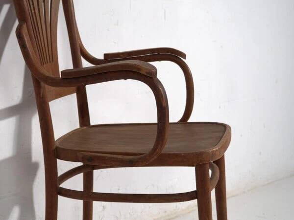 Ancienne chaise de bureau en bois courbé (c.1920)
