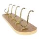Vintage Rockabilly Coat Rack, 1950s Design, Wood Veneer, Gold