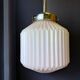 Pink Art Deco glass hanging lamp