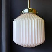 Pink Art Deco glass hanging lamp