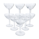Champagne cups in art deco crystal, engraved with acid