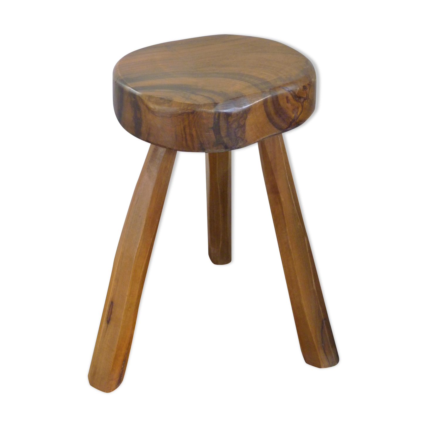 Brutalist stool, 70s, in olive tree