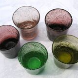 5 vintage bubble glass cups from Biot
