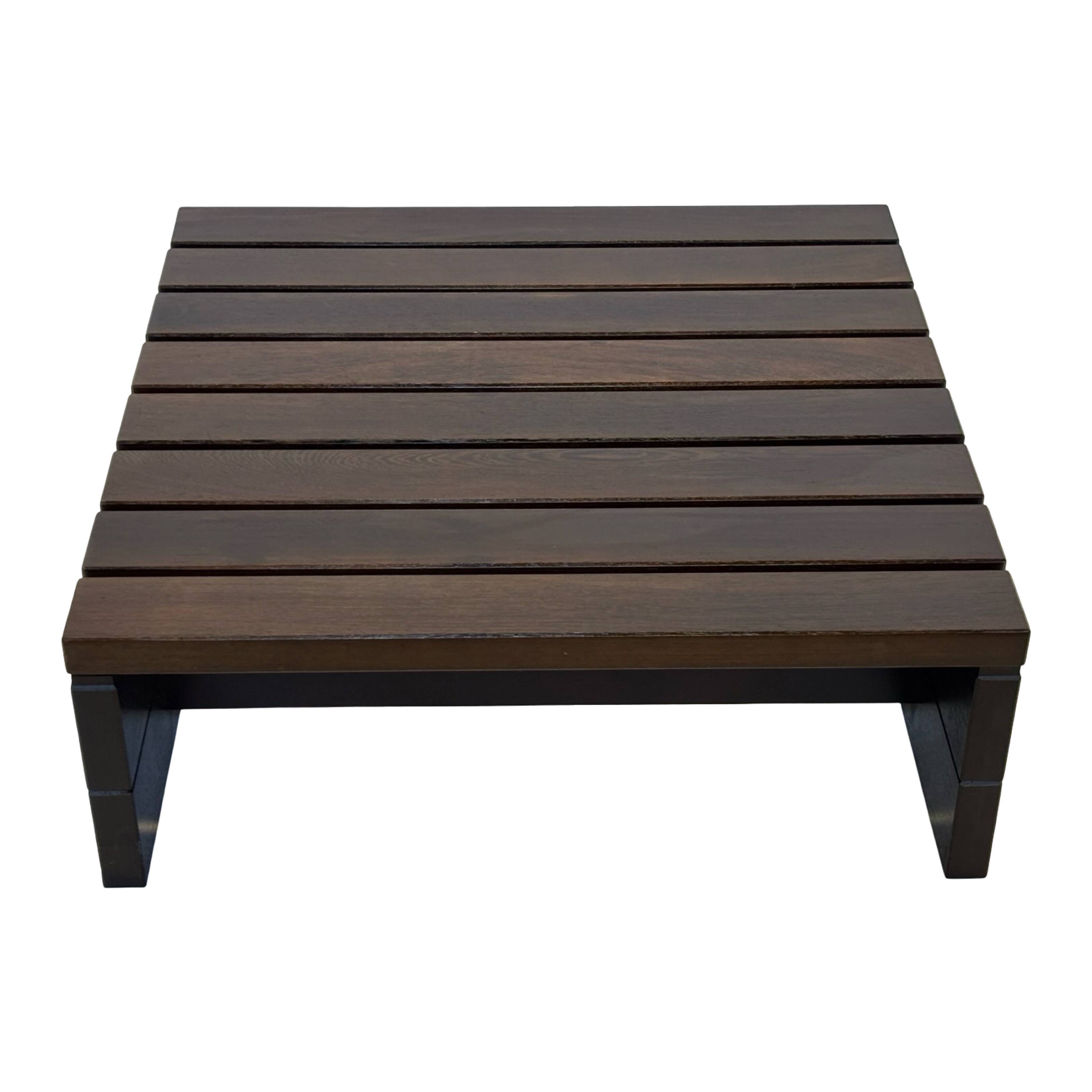 Vintage slatted coffee table design Wenge solid 70s minimalist
