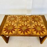 Table basse danoise en teck et céramique, années 1960