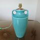 Turquoise cracked ceramic "amphora" lamp, numbered 50 60s