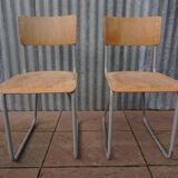 Industrial vintage Chairs Willem Hendrik Gispen for Gispen 1950s, Set of 2