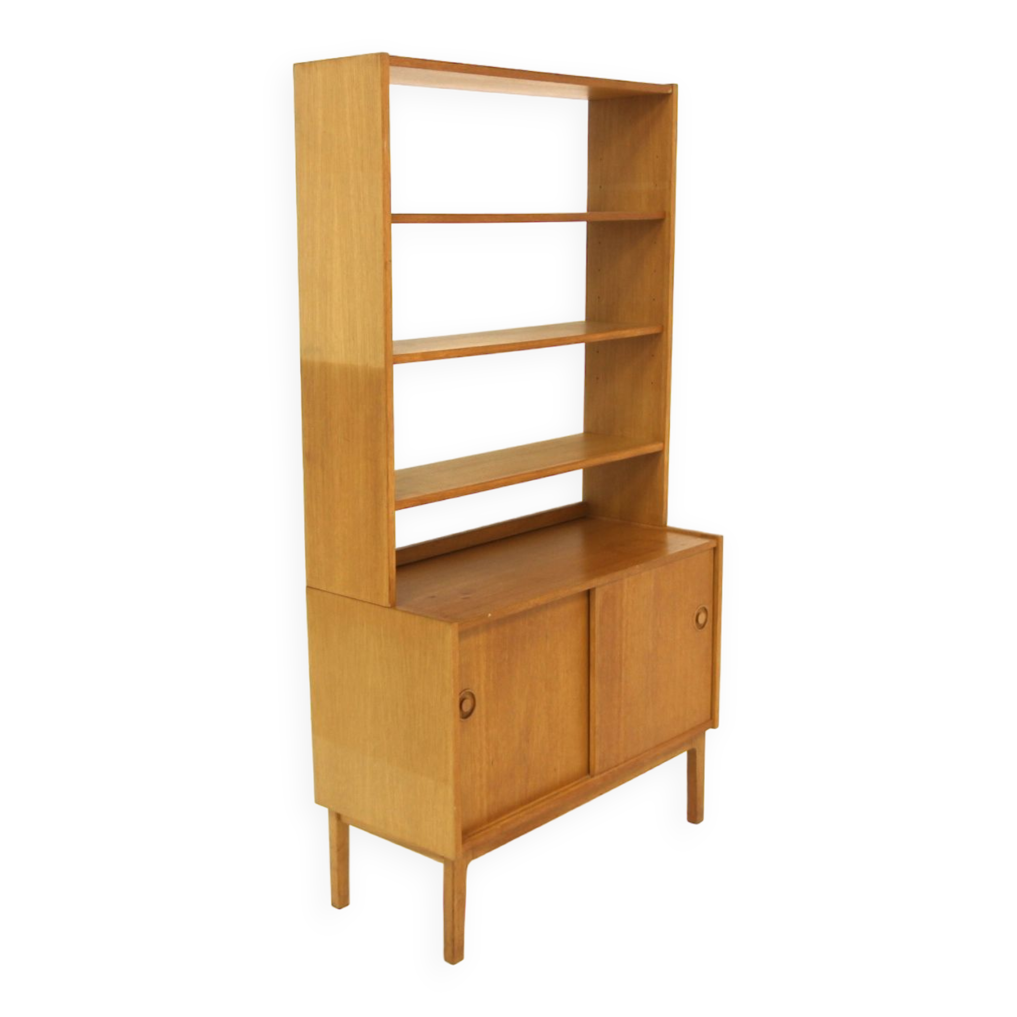 Scandinavian oak chest of drawers-bookcase, Sweden, 1960