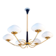Pendant light in brass and opaline 50s