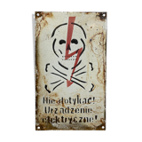 Enamelled plate danger skull