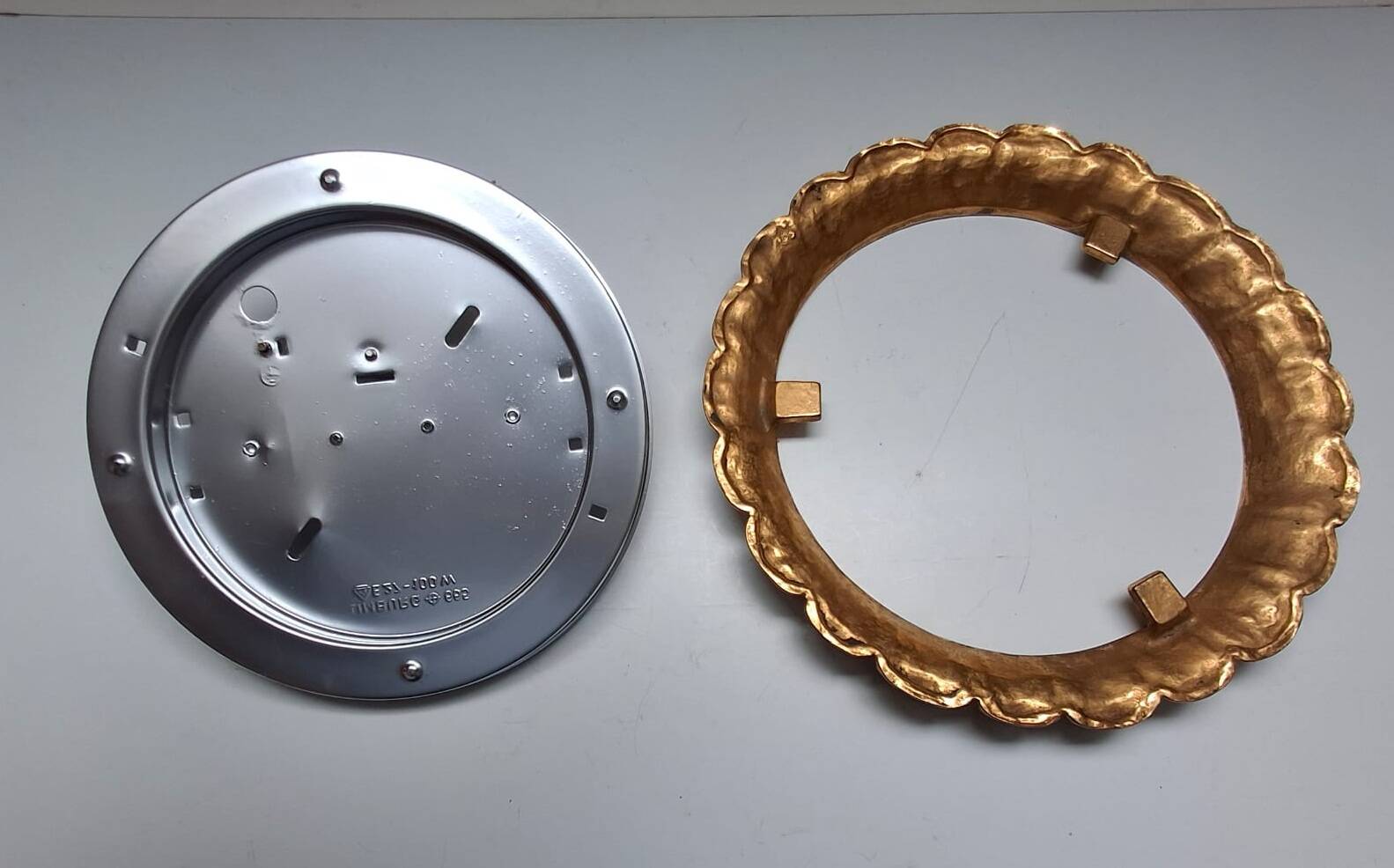 Vintage Limburg a610 gold textured diamond point glass ceiling light