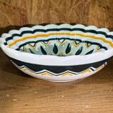 Quimper HB plate with Breton geometric design, vintage ceramic.