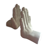 Pair of ceramic hand bookends from the 70/80