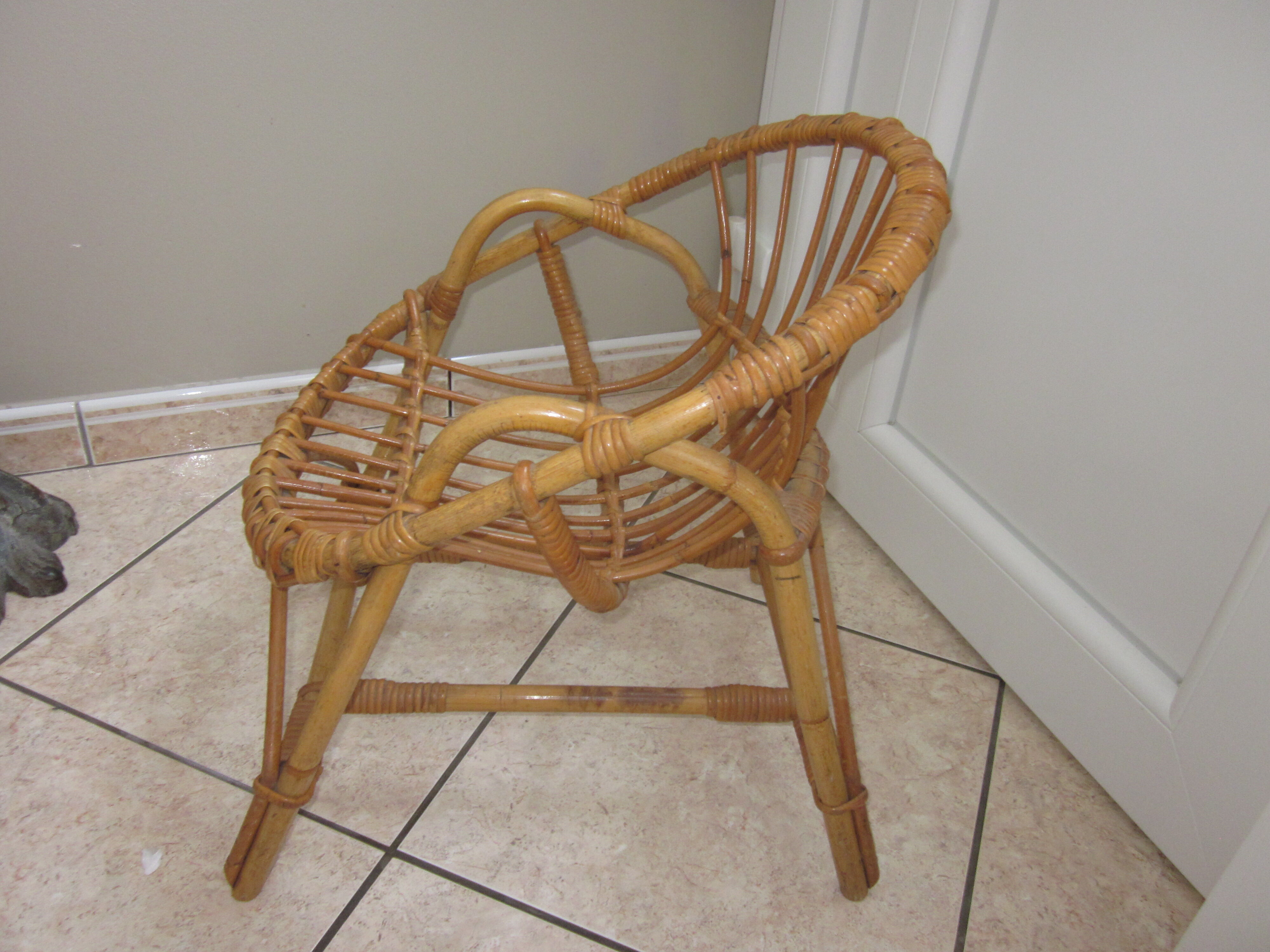 Child 60s rattan chair