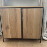 Metal and wood wall shelf - unique piece