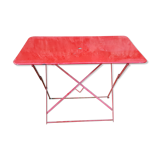 Red garden iron table