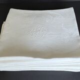 Set of 9 large damask napkins