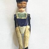 Painted wooden character, French brand Radiguet, vintage toy.