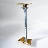 Brutalist candleholder by David Marshall, bronze and aluminium, Spain, 1970s