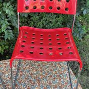 Omstak chair by Rodney Kinsman, vintage red metal.