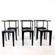 6 black Dr Glob chairs by Philippe Starck for Kartell. Italy 1988.