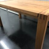Massive elm table 2 extensions Maison Regain circa 1970