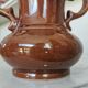 Vintage Kichevo Pottery Vase: Yugoslavian Brown Glazed Earthenware Decor