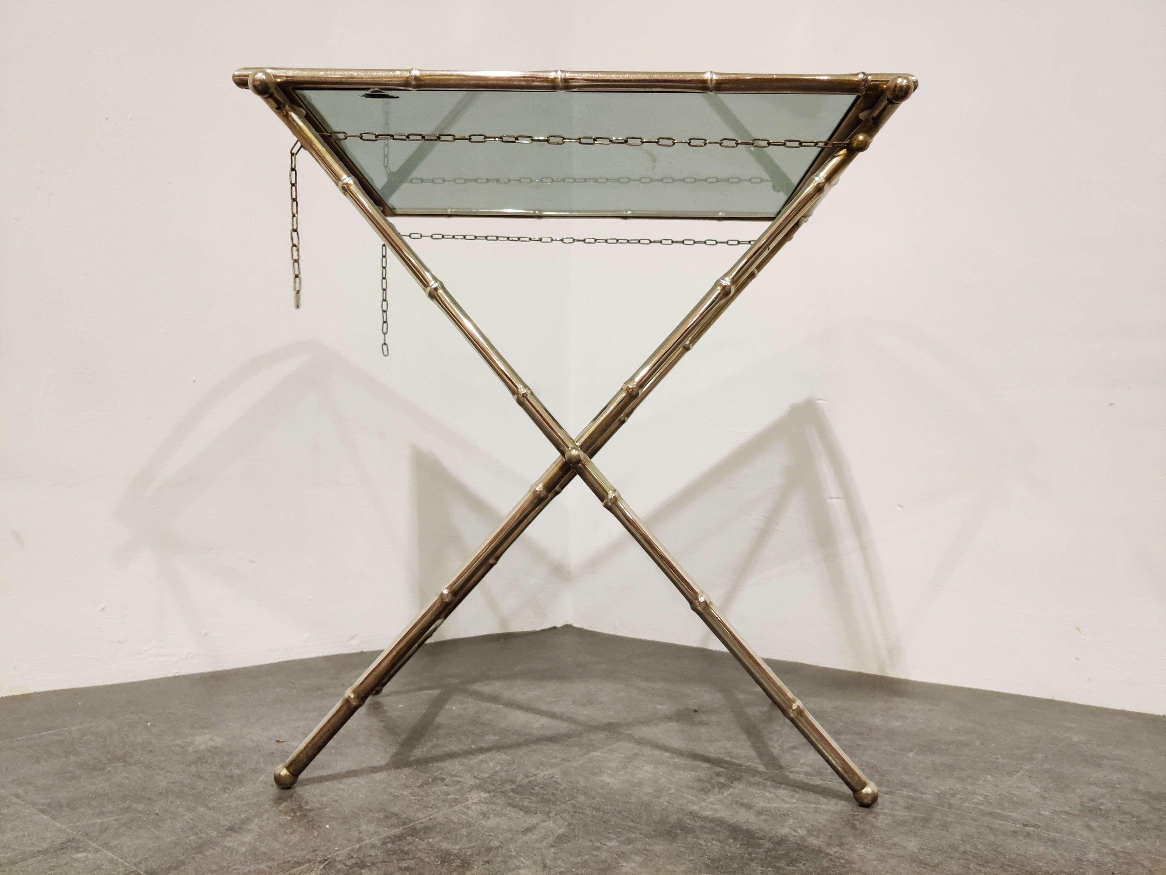 Vintage faux bamboo folding table, 1950s