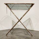 Vintage faux bamboo folding table, 1950s