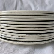 Lot of 12 old flat plates and 2 dishes, Terre de fer Henri II Salins