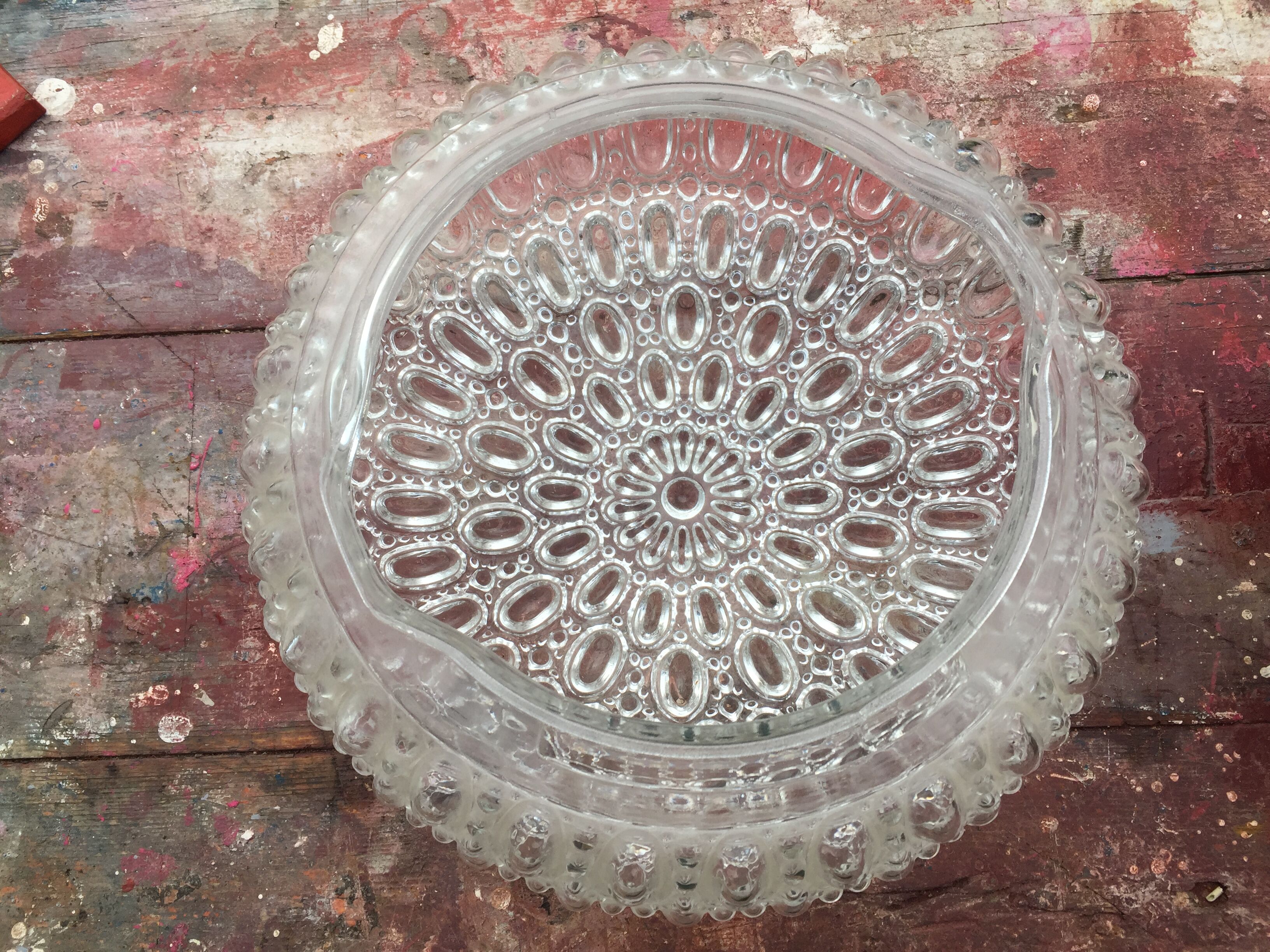 Limburg ceiling lamp in molded glass A668, 60s