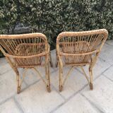 Pair of rattan chairs 60s