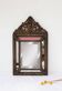 Ancien miroir français en laiton repoussé avec fronton XIXe siècle (56 cm)