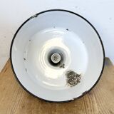 Black enamel industrial pendant lamp, 1950s