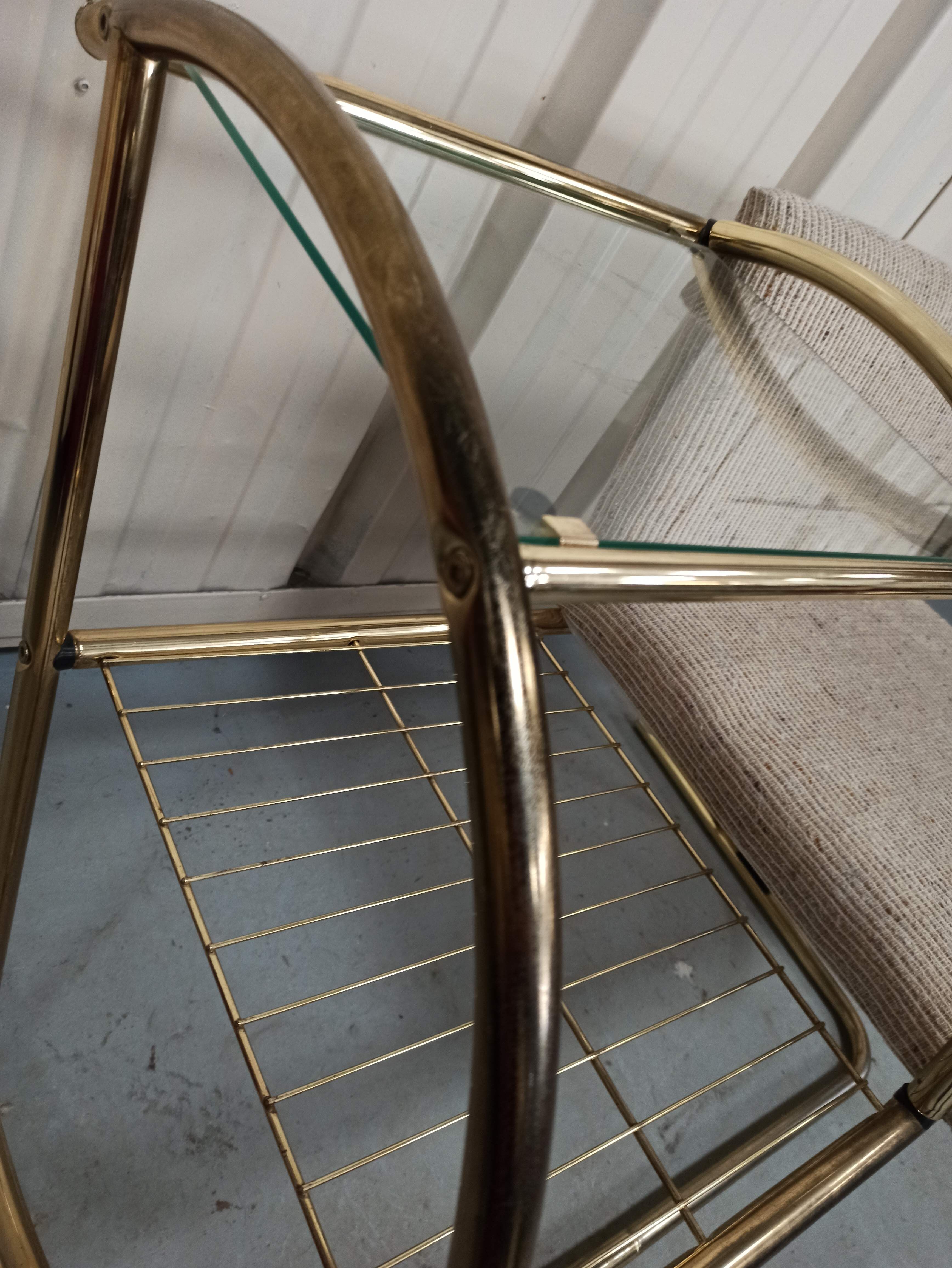 Bench armchair furniture chrome gold 70s