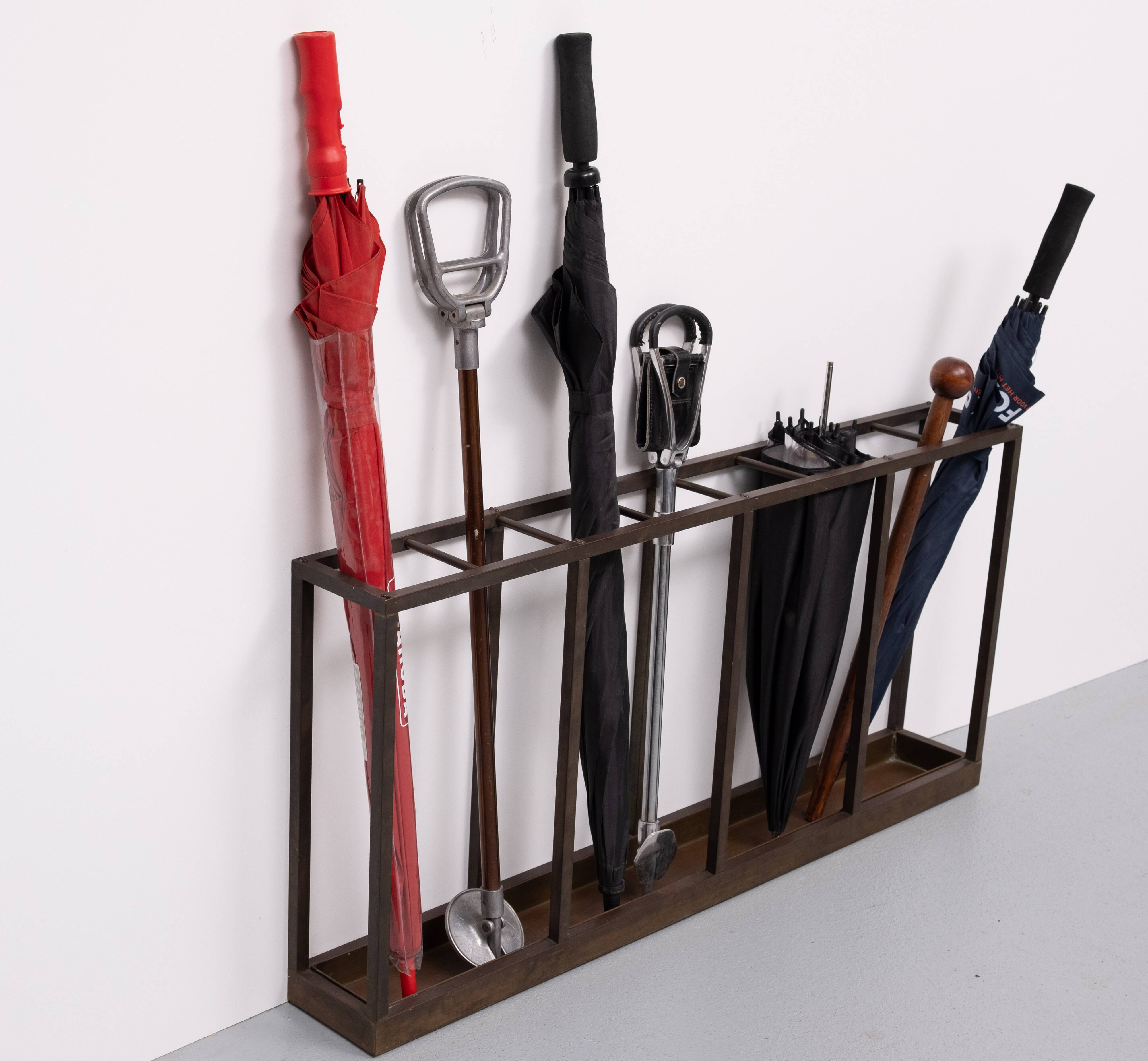 Art deco Brass Umbrella and walking stick stand 1930s Holland