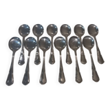 12 silver-plated ice cream scoops, Ercuis goldsmith, 13.7cm contours