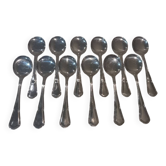12 silver-plated ice cream scoops, Ercuis goldsmith, 13.7cm contours