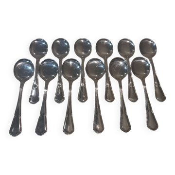 12 pelles à glace métal argenté orfèvre Ercuis contours 13.7cm