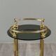 Rolling serving table in gold metal and smoked glass, 20th century