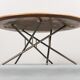 Coffee table in wood metal tubular 50s vintage