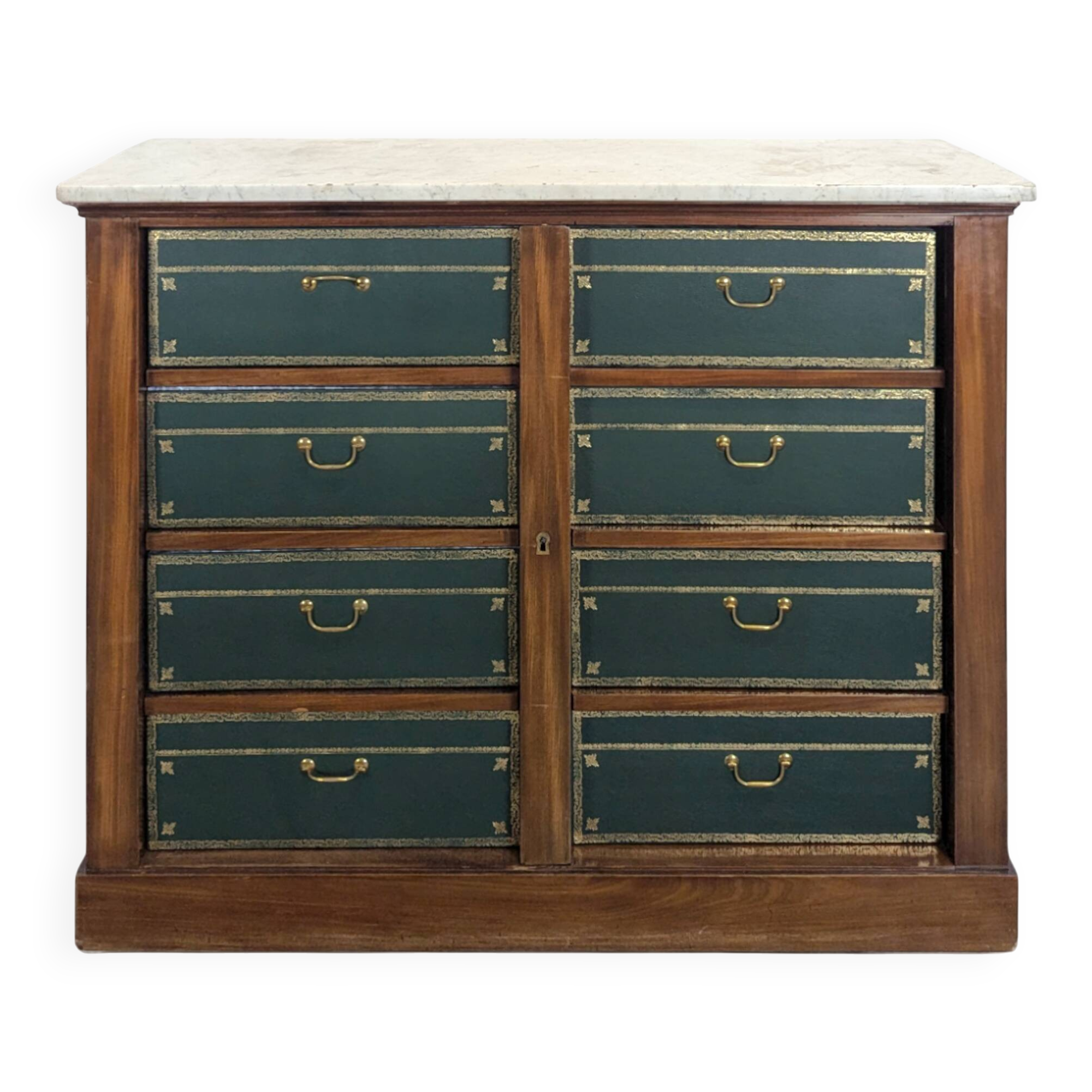 Notary cabinet topped with a Carrara marble.
