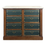 Notary cabinet topped with a Carrara marble.