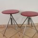 German red leather swivel filigree rotating height adjusting stools by Hailo 1960s, Set of 2