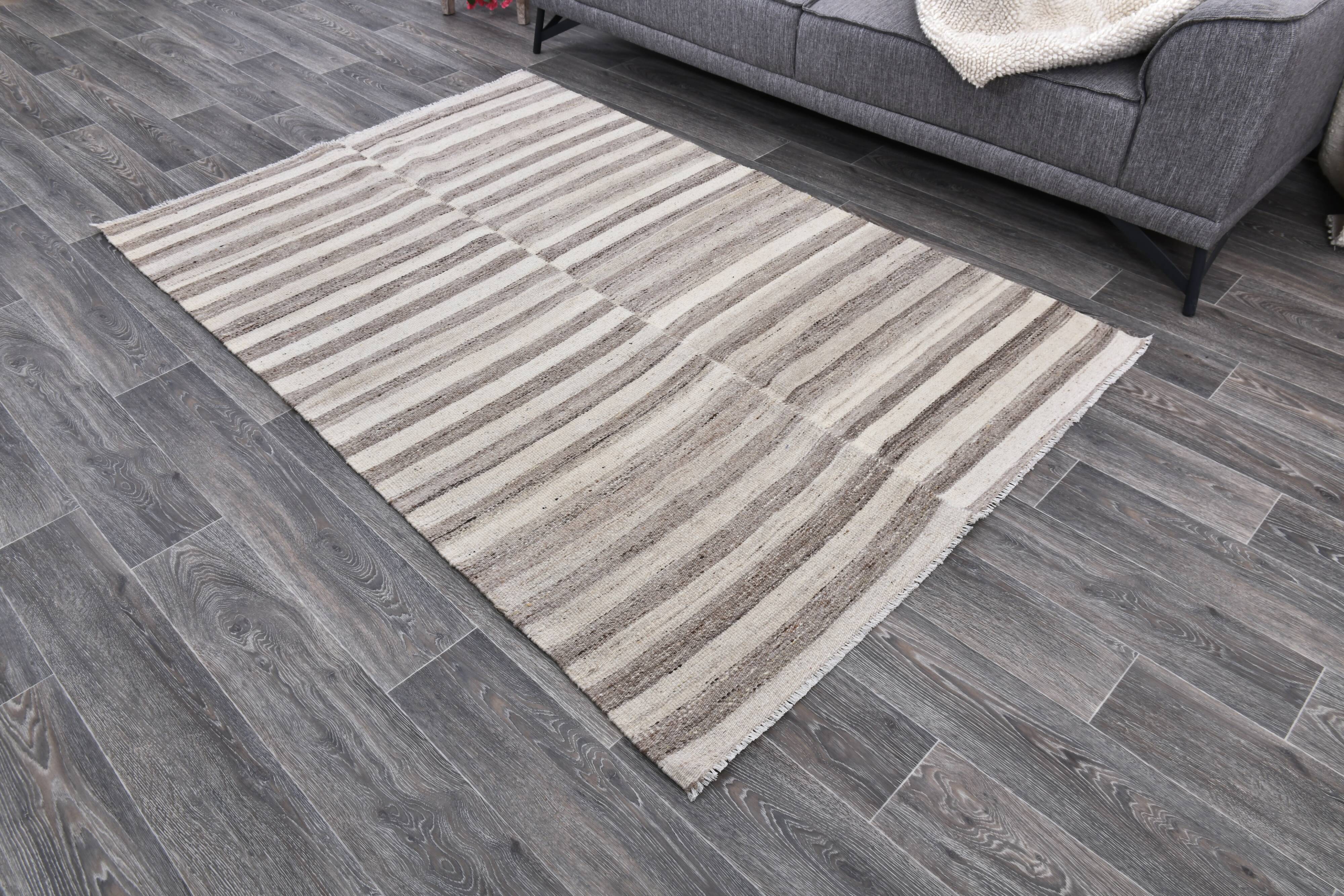 small kilim rug, vintage wool kilim carpet 137x212 cm , hand made carpet.