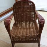 Vintage children's rattan armchair