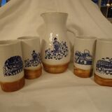 Orangeade or cider set, stoneware, Poterie de la Colombe