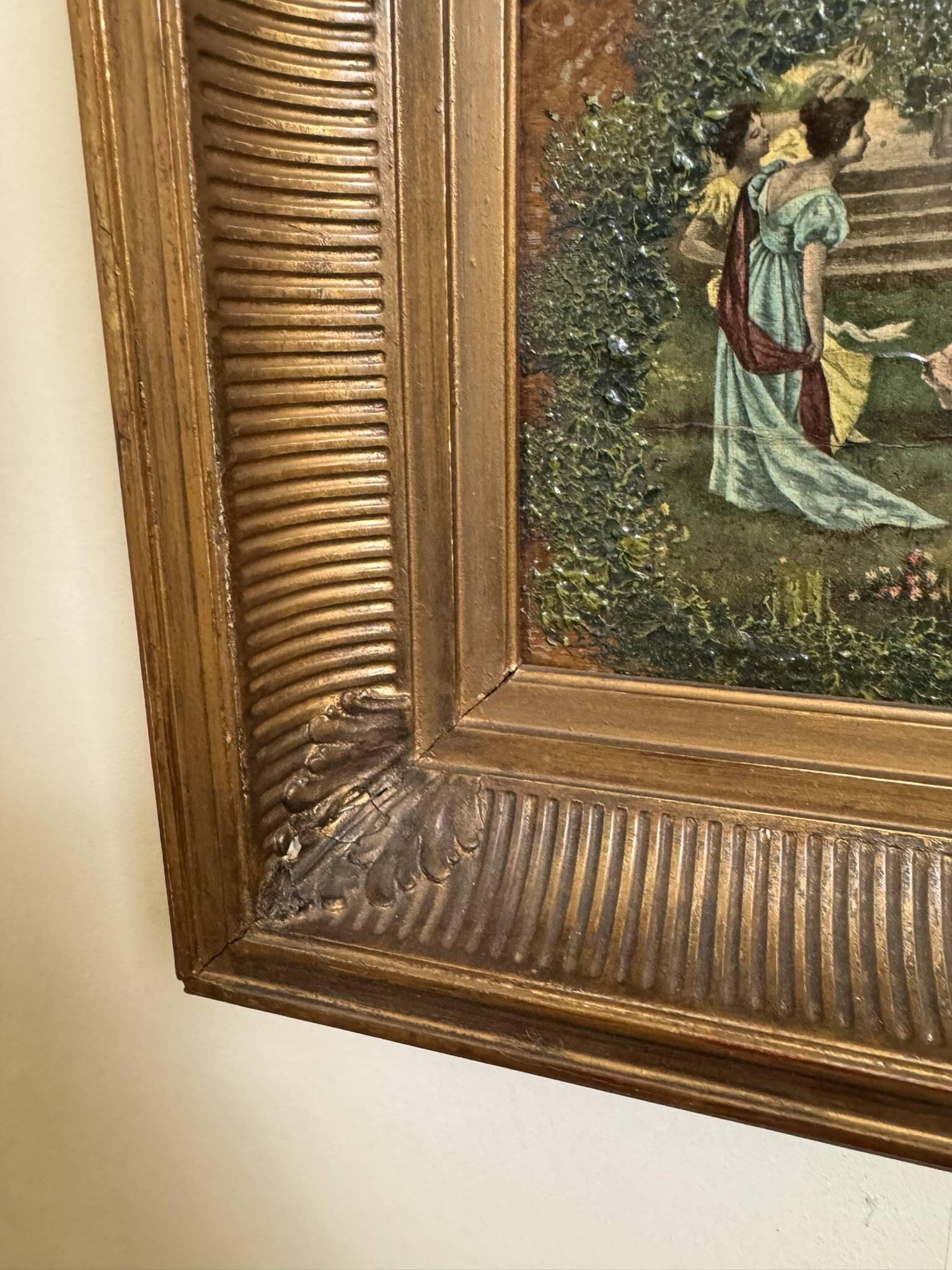 Romantic oil painting on panel from the 19th century